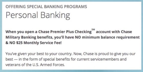 Chase Military Banking Benefits