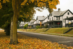 Old houses in the fall