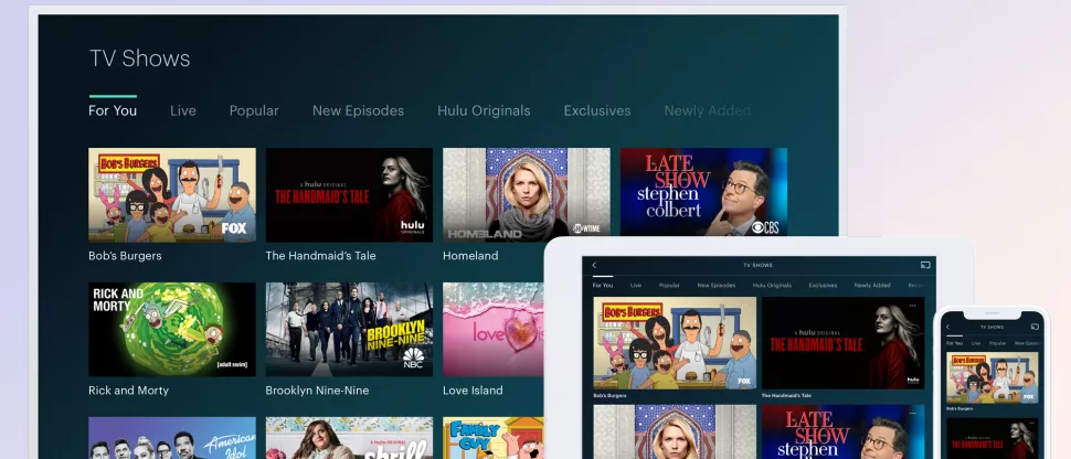 Example of the Hulu TV interface.