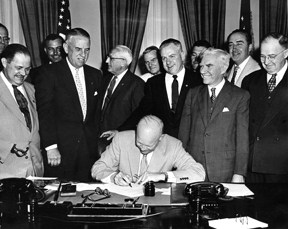 Eisenhower signs Veterans Day resolution