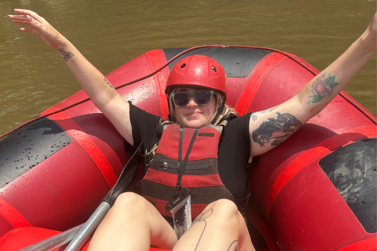 U.S. Air Force veteran Rebecca Archambo, shown here on a rafting trip, joined the military prior to automatic enrollment in the Thrift Savings Plan. She was not sure if she had a plan, and if she did, how to access it after separating from service.