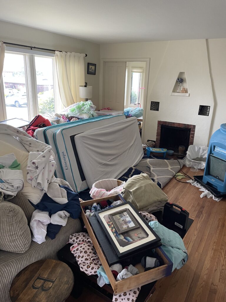 Military renter's property was damaged by water leak.